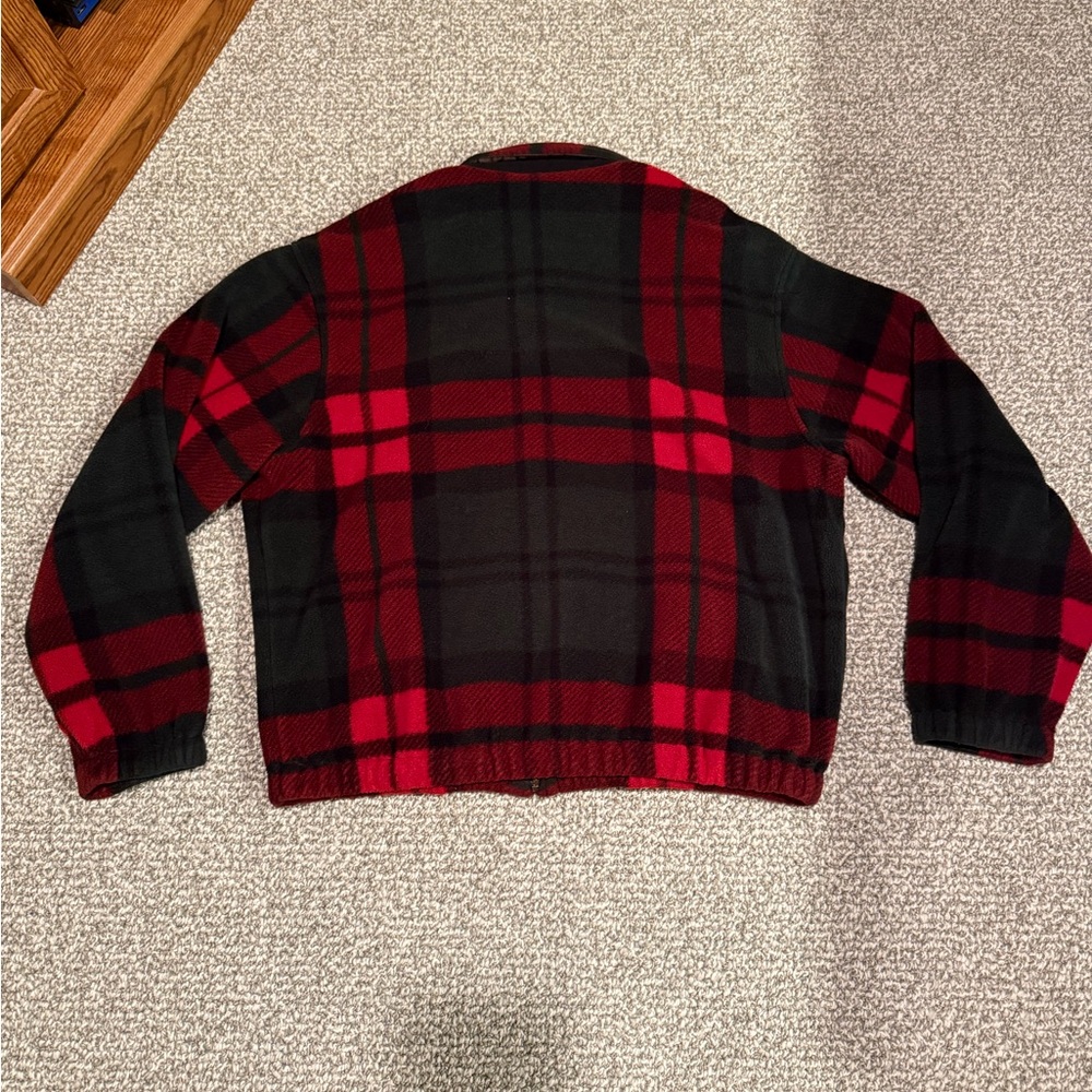 Vintage Polo Ralph Lauren Polartec Fleece Jacket Red Green Holiday Colorway - Picture 4 of 5
